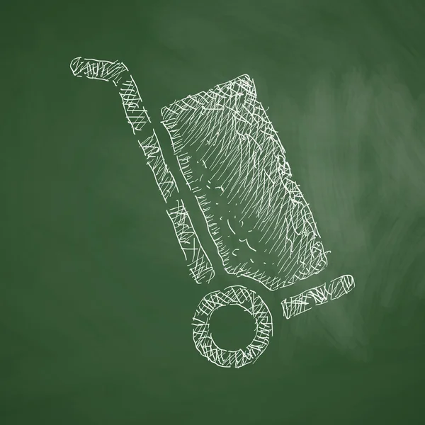 Icona del carrello disegnato a mano — Vettoriale Stock