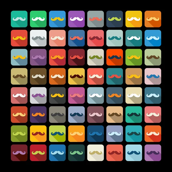 Mustache Flat designs — Stock Vector