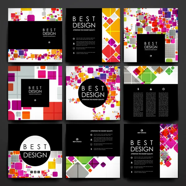 Set of templates in abstract style — Stock Vector