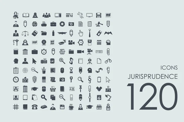 Set of jurisprudence icons — Stock Vector