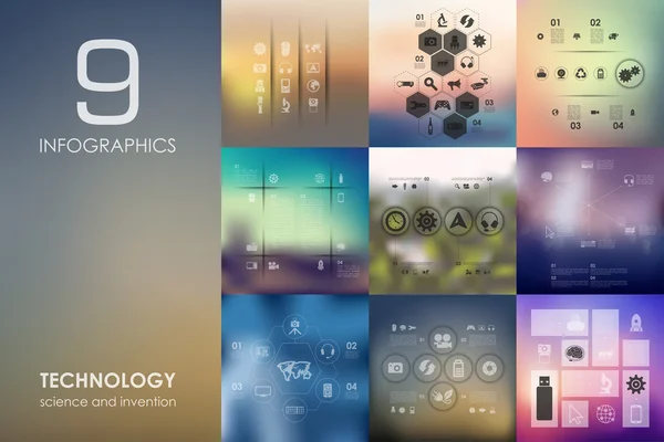 Icônes infographiques technologiques — Image vectorielle