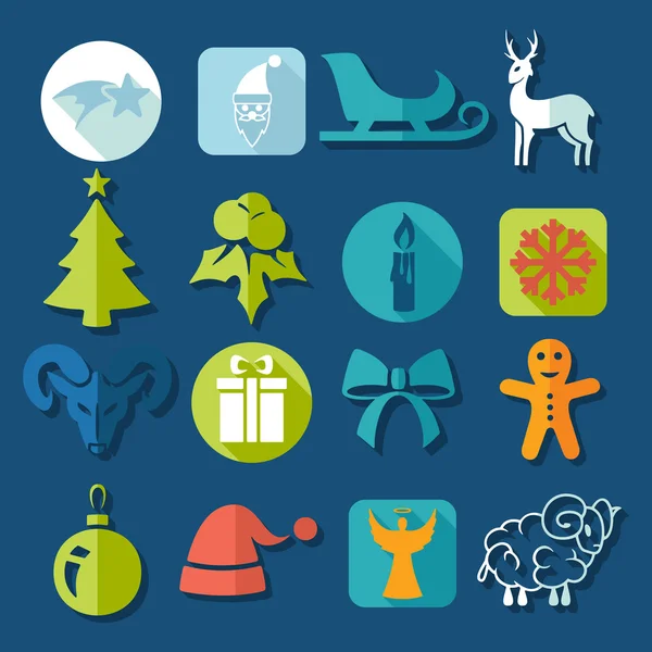 Set of Christmas icons — Stock Vector