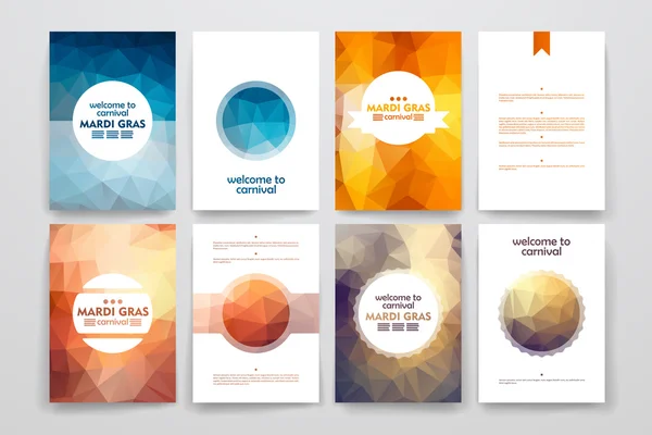 Brochures avec griffes Mardi Gras — Image vectorielle