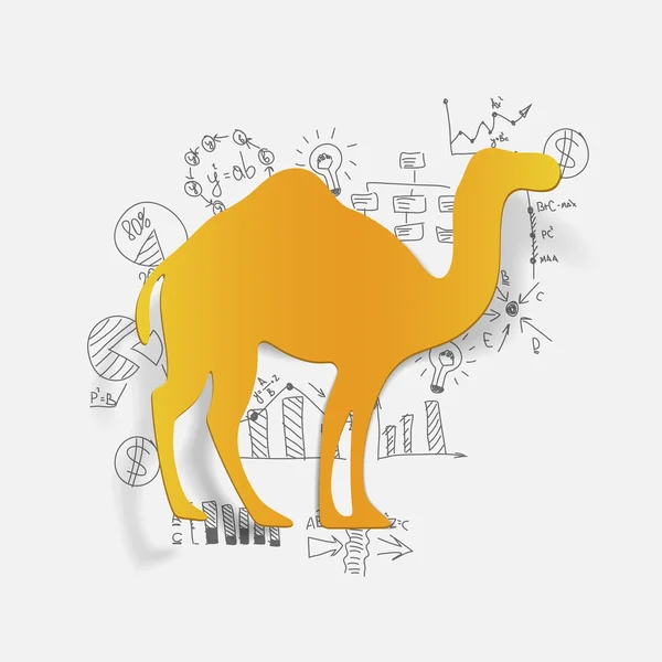 Camel with drawing business formulas — Stock Vector