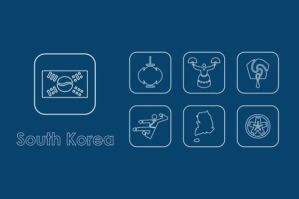 Set van Zuid-Korea pictogrammen — Stockvector