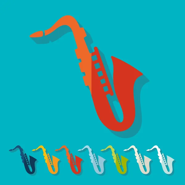 Conception de saxophone plat — Image vectorielle