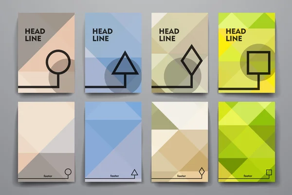 Ensemble de brochures dans un style abstrait — Image vectorielle