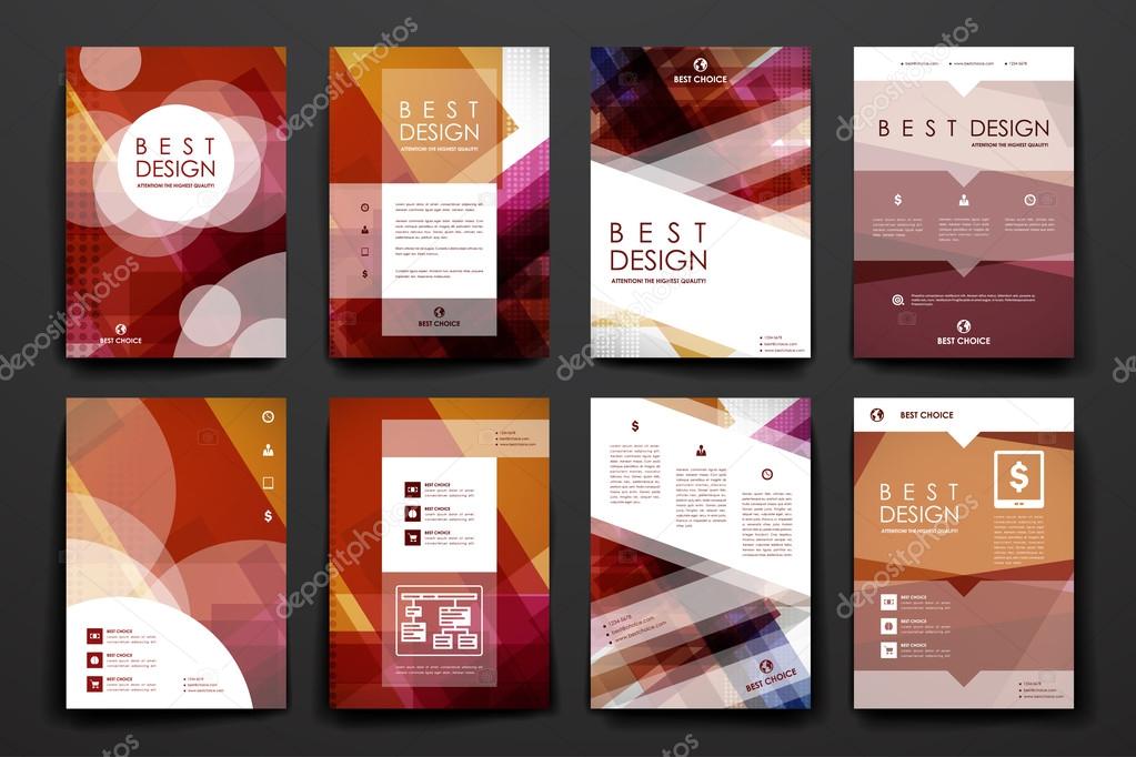 Set of brochure in abstract style