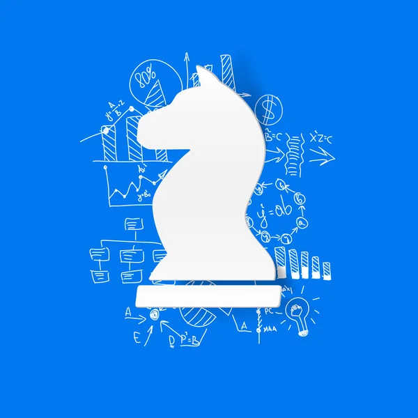 Drawing chess with business formulas: — Stock Vector