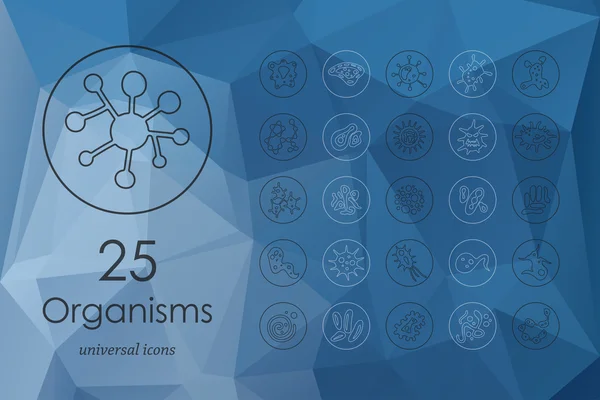 Set van organismen pictogrammen — Stockvector