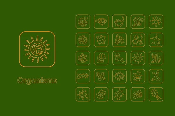 Conjunto de iconos de organismos — Archivo Imágenes Vectoriales