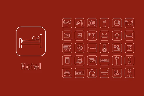 Conjunto de iconos del hotel — Vector de stock