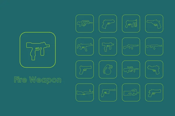 Set of fire weapon icons — Stock Vector