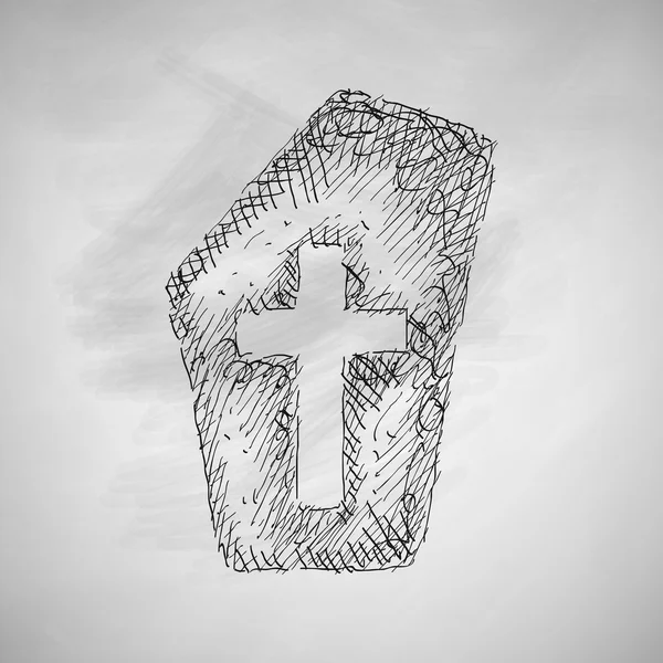 Рука намальована іконка надгробного каменю — стоковий вектор