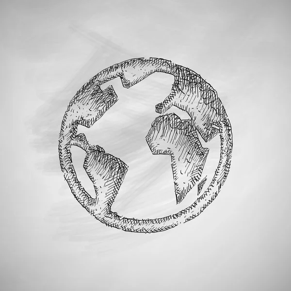 手描きの地球アイコン — ストックベクタ
