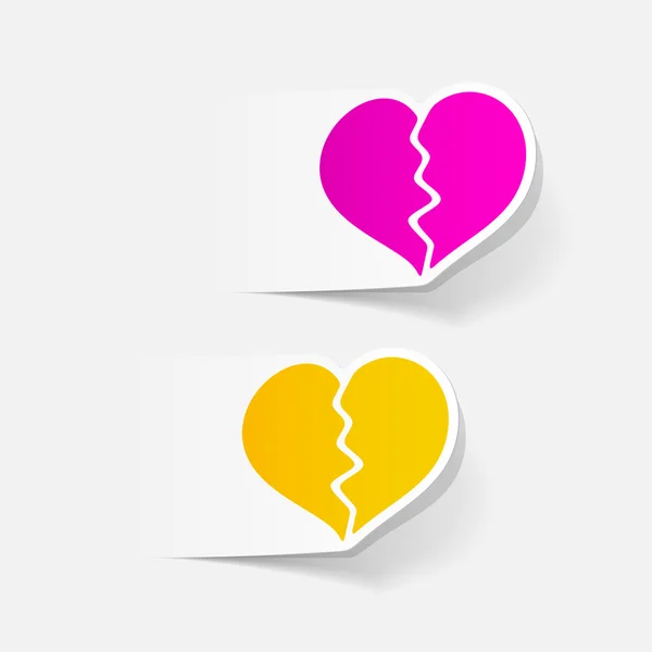 Realistic broken heart designs — Stock Vector