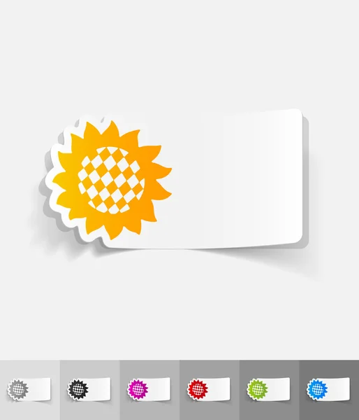 現実的なひまわりデザイン — ストックベクタ