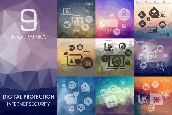 Infographie de protection numérique — Image vectorielle