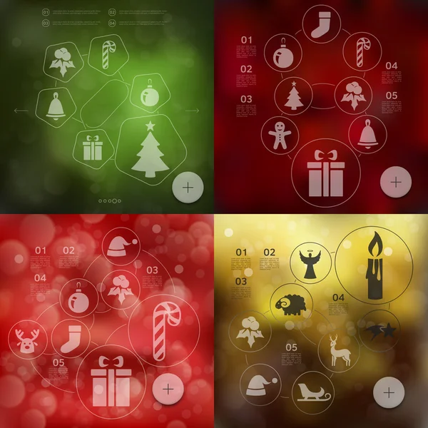 Fondo infográfico de Navidad — Vector de stock