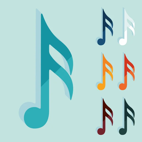 Design de note de musique plat — Image vectorielle