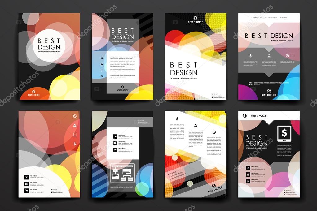 Set of brochure in abstract style