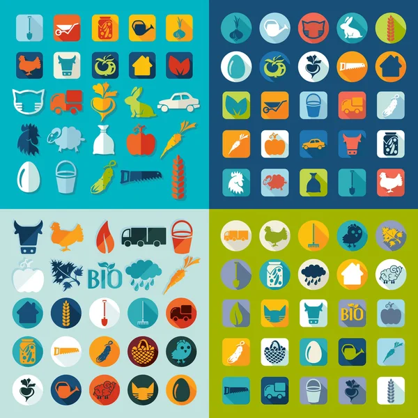 Conjunto de iconos agrícolas — Vector de stock