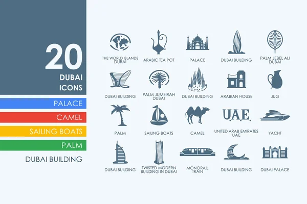 Conjunto de iconos de Dubai — Vector de stock