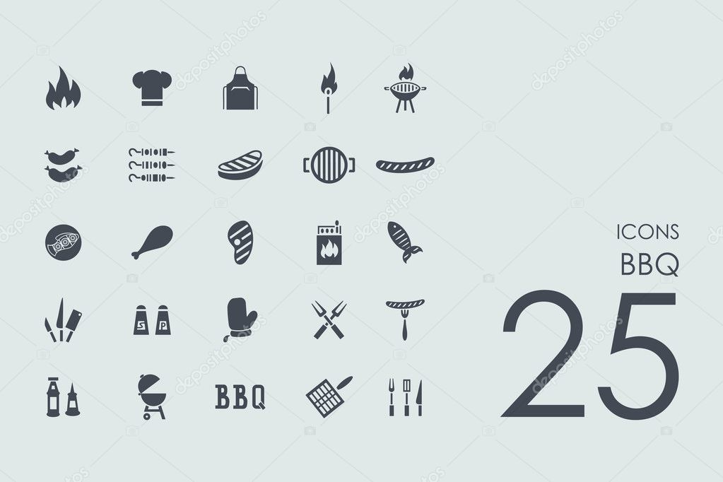 Set of BBQ icons