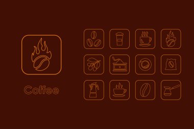 Kahve basit simgeler kümesi