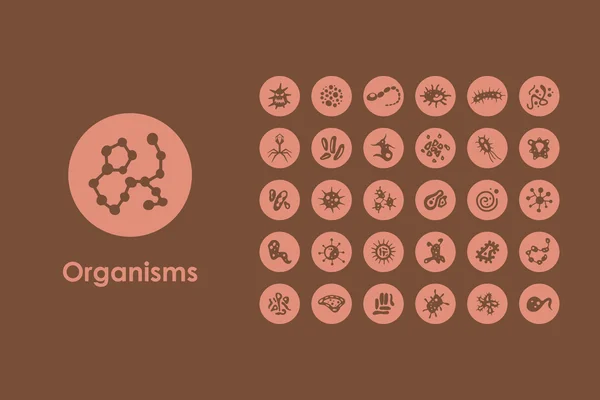 Набор простых иконок организмов — стоковый вектор