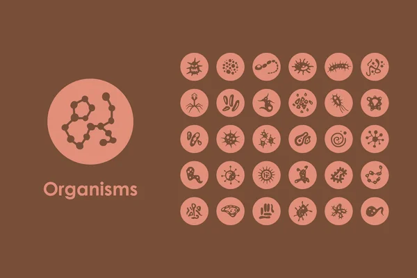 Set of organisms simple icons — Stock Vector