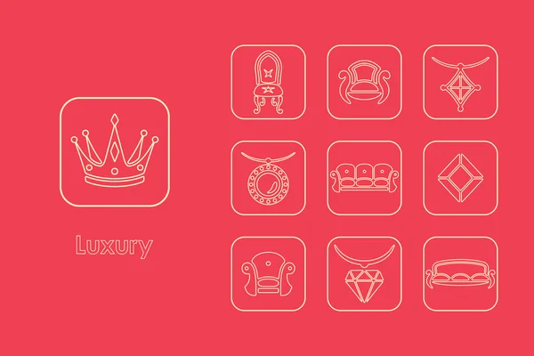 Set di icone di lusso semplici — Vettoriale Stock