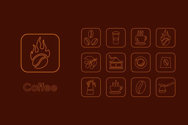 Conjunto de iconos simples de café — Vector de stock