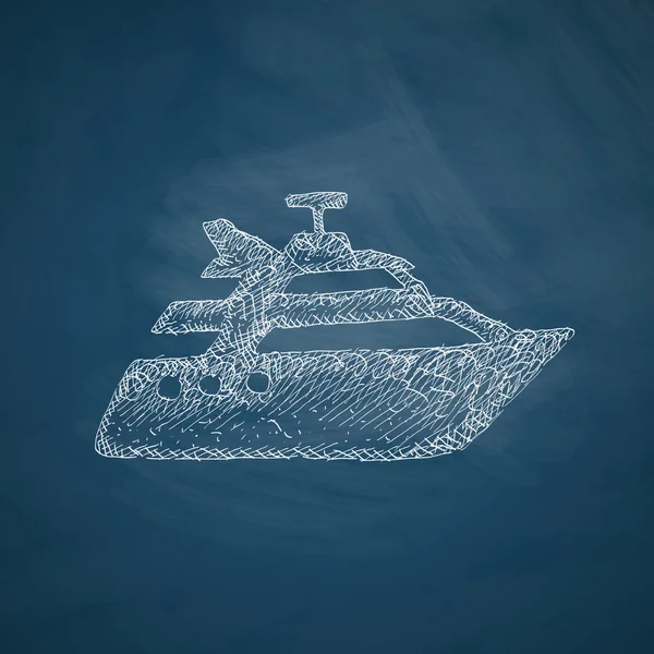 ヨットが描かれたアイコンを手します。 — ストックベクタ