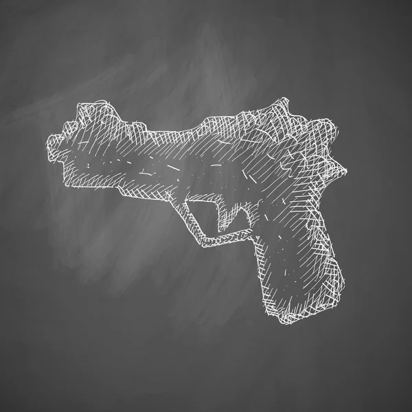 Pistol hand dras ikonen — Stock vektor