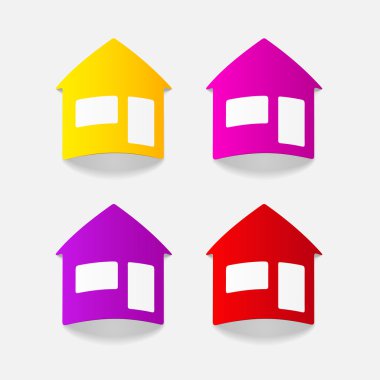 ev gerçekçi çıkartmaları