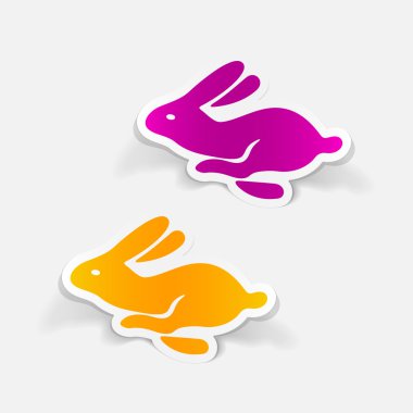 Paskalya tavşanı gerçekçi çıkartmaları