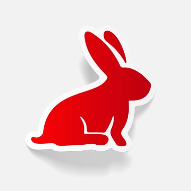 Paskalya tavşanı gerçekçi etiket