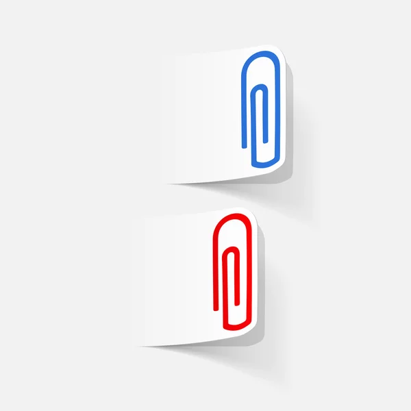 Paperclip realistische stickers — Stockvector