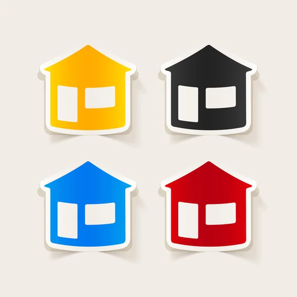 House realistic stickers — Stock Vector