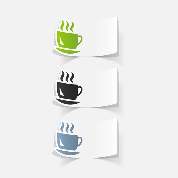 Coffee realistic stickers — Stock Vector