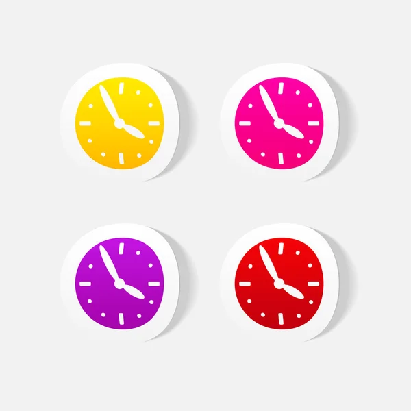 Autocollants réalistes horloge — Image vectorielle