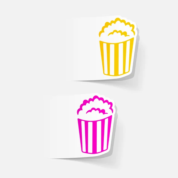 Popcorn realistic stickers — Stock Vector