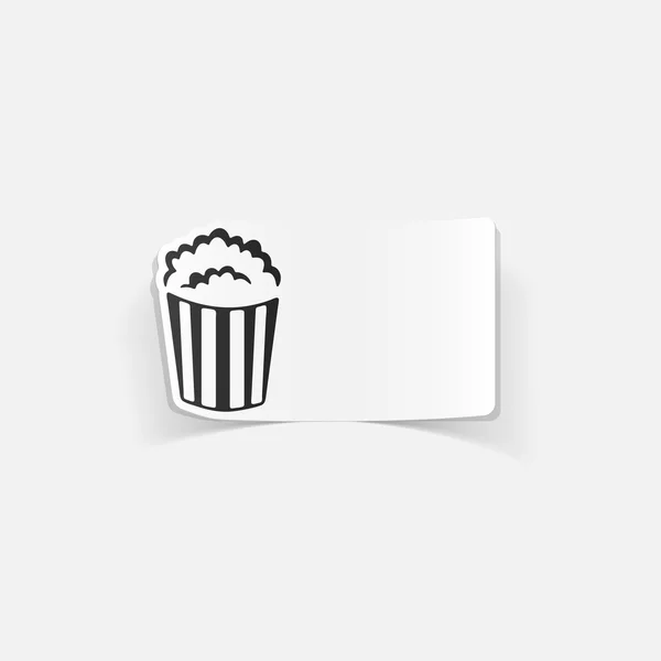 Popcorn realistische sticker — Stockvector