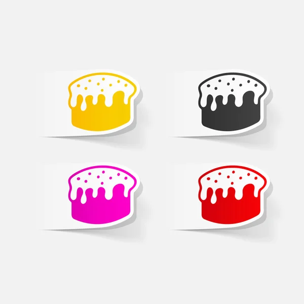Pasen taarten realistische stickers — Stockvector