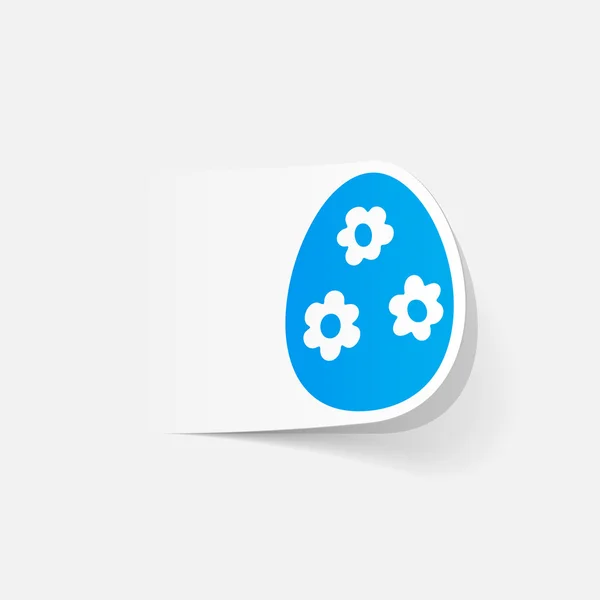 Easter egg realistic sticker — Stock Vector