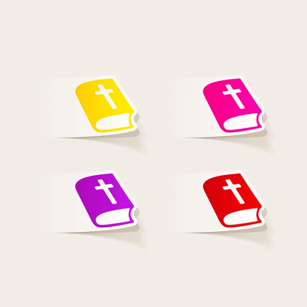 Pegatinas realistas Biblia — Vector de stock