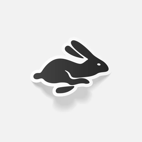 イースター ウサギの現実的なステッカー — ストックベクタ