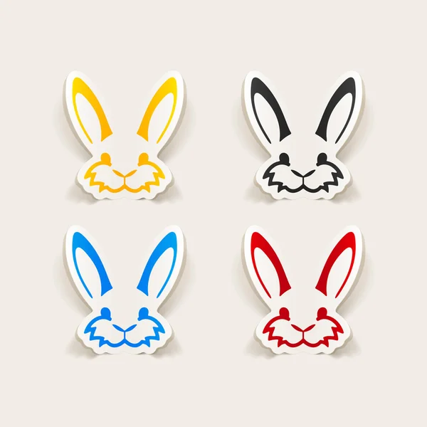 Easter rabbit realistic stickers — Stock Vector