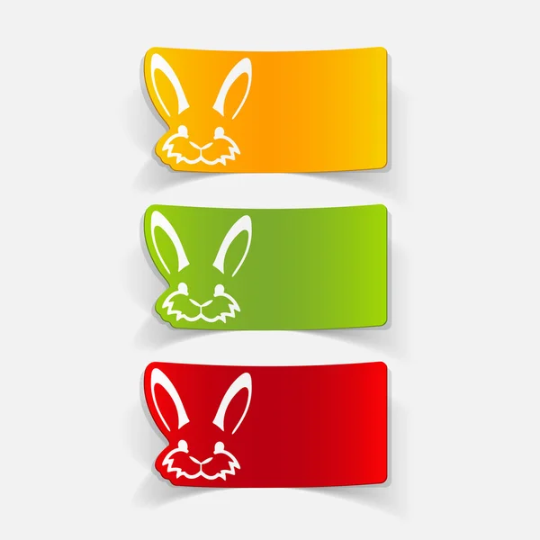 Easter rabbit realistic stickers — Stock Vector